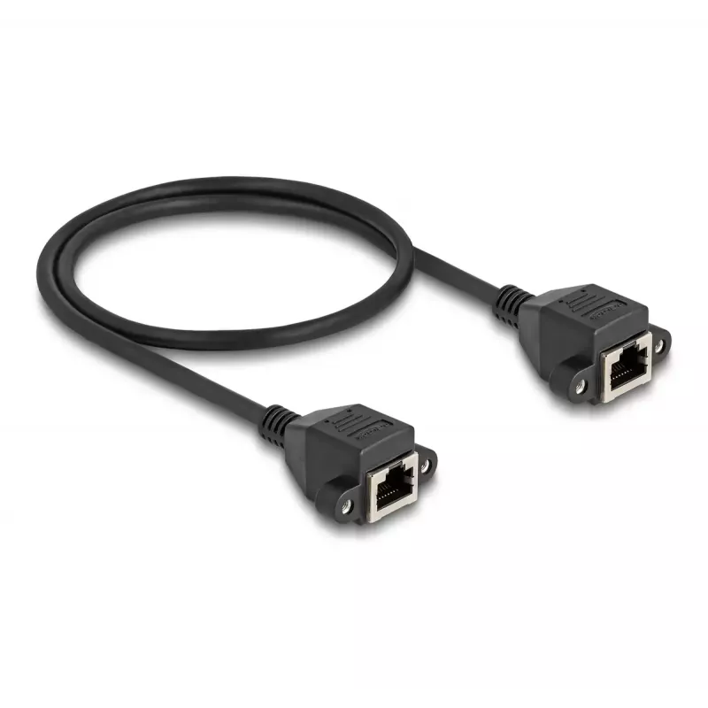 Cabo de extensão DeLOCK RJ50 fêmea para fêmea S/FTP 0,5 m preto