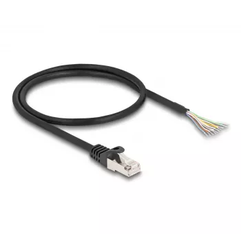 Cabo DeLOCK RJ50 macho para extremidades abertas S/FTP 0,5 m preto