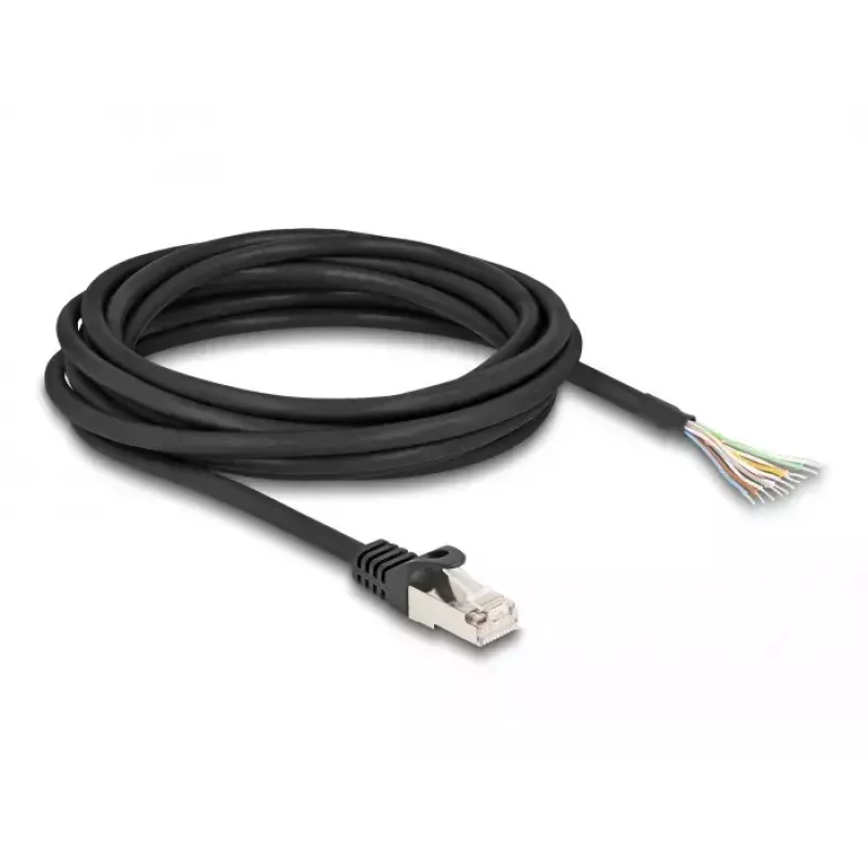 Cabo DeLOCK RJ50 macho para extremidades abertas S/FTP 5 m preto