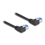 Cabo de rede DeLOCK RJ45 Cat.6A S/FTP angular à esquerda 0,5 m preto