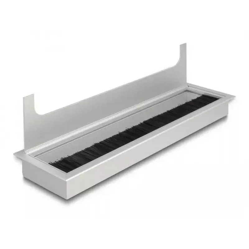 Passa-cabos DELOCK 66862 para secretária, prateado, 80×280×28 mm