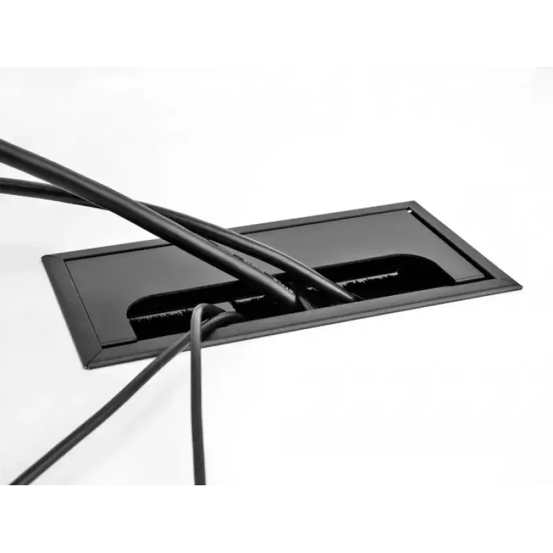 Passa-cabos DELOCK 66855 para secretária, preto, 80×80×28 mm, 1 unid.