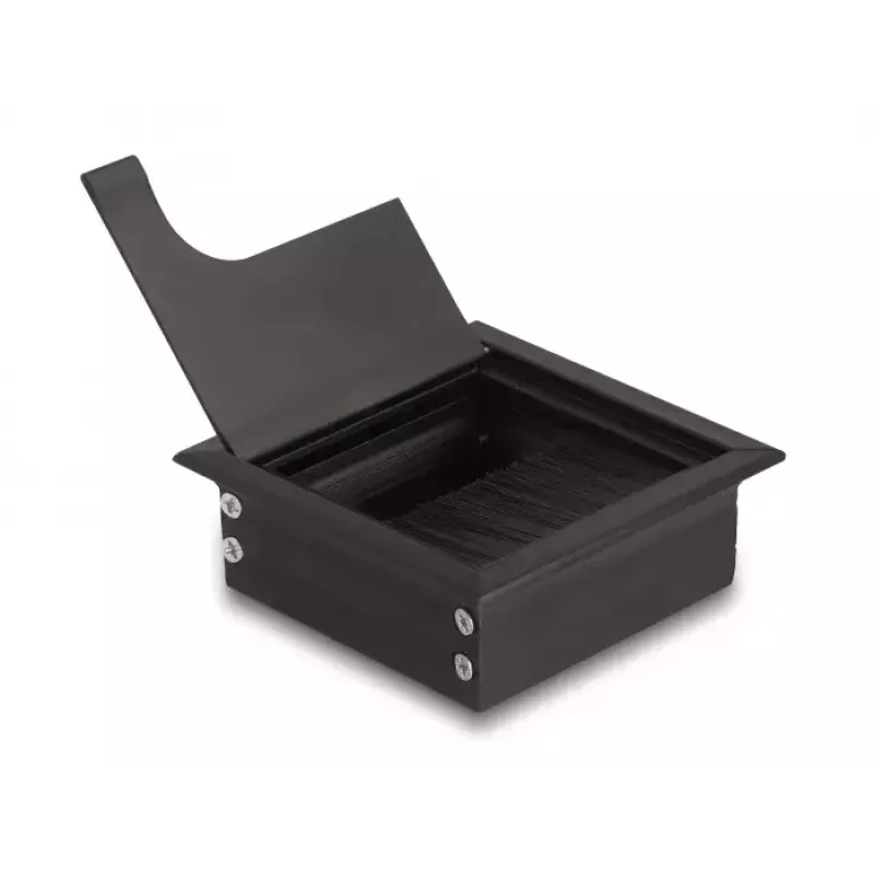Passa-cabos DELOCK 66855 para secretária, preto, 80×80×28 mm, 1 unid.