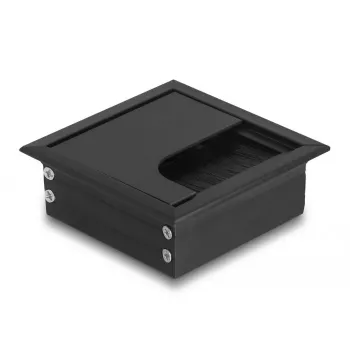 Passa-cabos DELOCK 66855 para secretária, preto, 80×80×28 mm, 1 unid.