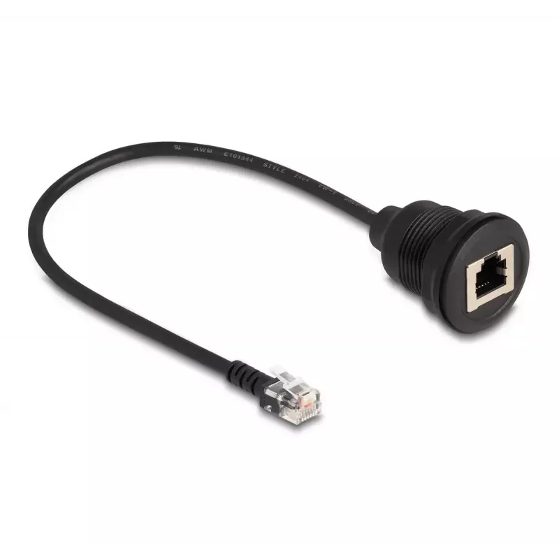 Cabo DeLOCK RJ12 macho para RJ12 fêmea 30 cm preto