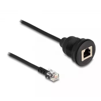 Cabo DeLOCK RJ12 macho para RJ12 fêmea 30 cm preto