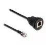 Cabo DeLOCK RJ12 macho para RJ12 fêmea 30 cm preto