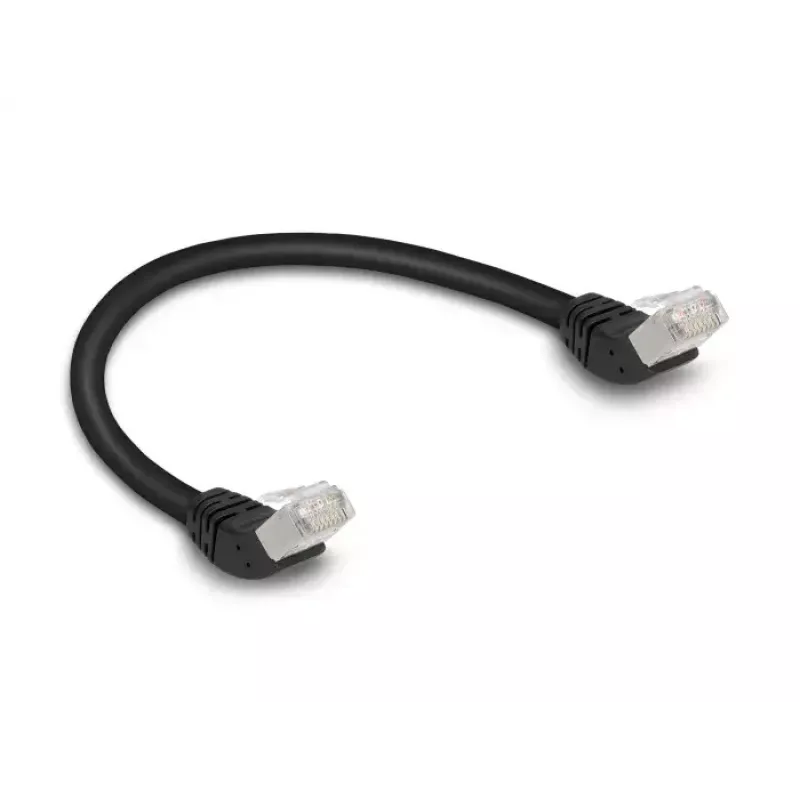 Cabo de rede DeLOCK RJ45 Cat.6A S/FTP 45° angular 0,25 m preto