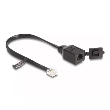 Cabo DeLOCK RJ12 macho para RJ12 fêmea 20 cm preto