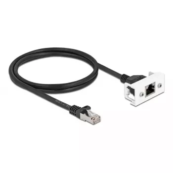 Cabo de extensão de rede DeLOCK Cat.6A 1 m preto S/FTP RJ45