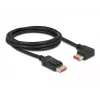 Cabo DisplayPort DeLOCK 8K 60 Hz 2 m macho reto para macho 90° angular à esquerda