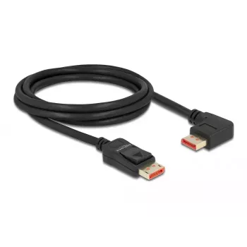 Cabo DisplayPort DeLOCK 8K 60 Hz 2 m macho reto para macho 90° angular à esquerda