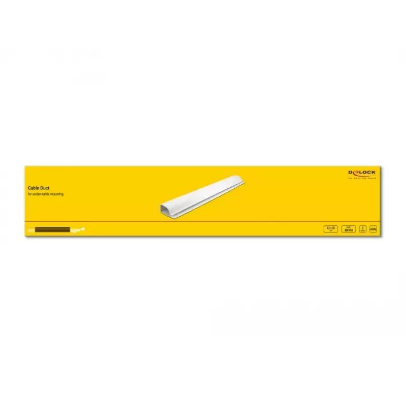 Calha para cabos DeLOCK 20885 montagem sob secretária 63 x 28 mm branco 2 unid.