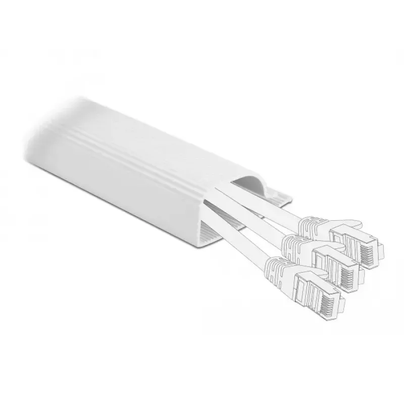 Calha para cabos DeLOCK 20885 montagem sob secretária 63 x 28 mm branco 2 unid.