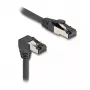 Cabo de rede DeLOCK RJ45 Cat.8.1 90° angular para baixo / reto 5 m preto