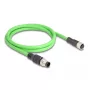 Cabo de rede DeLOCK M12 codificado A de 8 pinos macho para fêmea PUR (TPU) 1 m