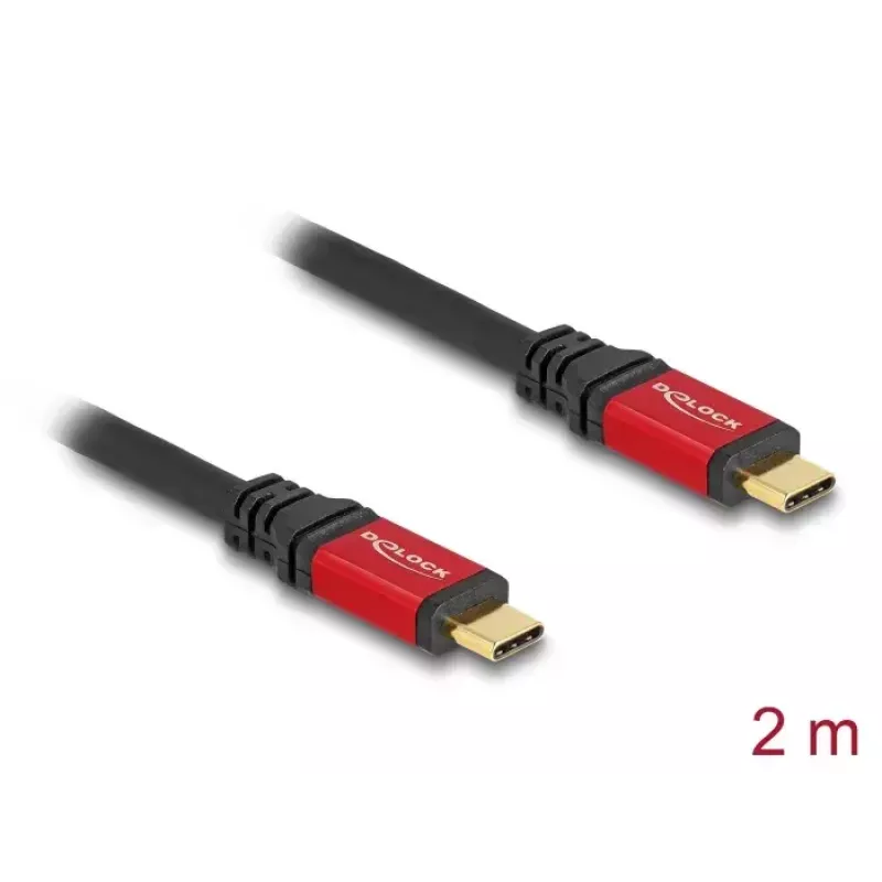 Cabo USB DeLOCK 80091 Type-C macho para macho 5 Gbit/s 2 m PD 3.0 100 W