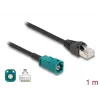 Cabo coaxial DELOCK 90698 com HSD-Z para ficha RJ-45, 1 m, preto/azul
