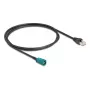 Cabo coaxial DELOCK 90698 com HSD-Z para ficha RJ-45, 1 m, preto/azul