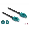 Cabo coaxial DELOCK 90680 — 1 m, HSD Z para HSD Z, preto/azul