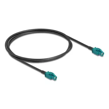 Cabo coaxial DELOCK 90680 — 1 m, HSD Z para HSD Z, preto/azul
