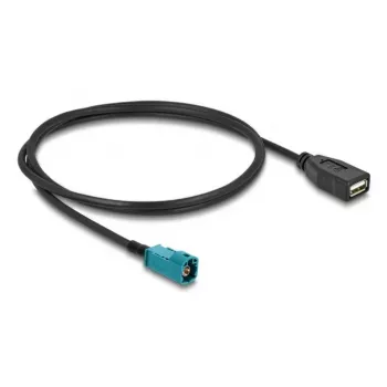 Cabo coaxial DELOCK 90703 — HSD Z para USB A, 1 m, preto/azul