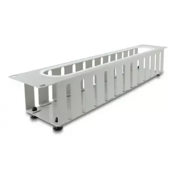 Painel de gestão de cabos DELOCK 67280 — painel para rack de aço 19 polegadas 2U com abertura, cinzento