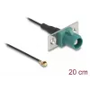 Cabo coaxial DELOCK 90732 — FAKRA E para I-PEX MHF1, 0,2 m, 1,13 mm, preto/turquesa