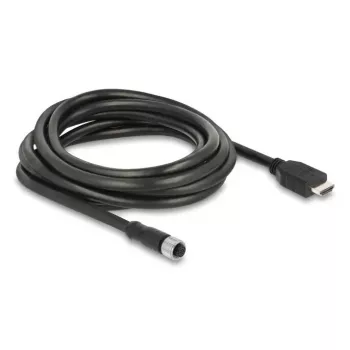 Cabo DELOCK M12 codificação A 17 pinos (fêmea) para HDMI (macho) 3 m