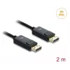 Cabo coaxial DisplayPort DELOCK 16K 60 Hz 80 Gbps, DisplayPort para DisplayPort, 2 m, preto, revestimento entrançado