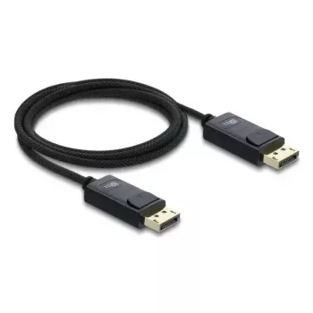 Cabo coaxial DisplayPort DELOCK 16K 60 Hz 80 Gbps, DisplayPort para DisplayPort, 2 m, preto, revestimento entrançado