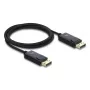 Cabo coaxial DisplayPort DELOCK 16K 60 Hz 80 Gbps, DisplayPort para DisplayPort, 2 m, preto, revestimento entrançado