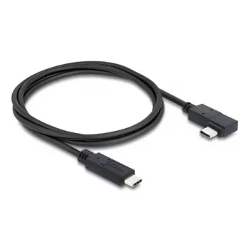 Cabo coaxial DELOCK USB4 Gen 3x2 em ângulo esquerda/direita USB-C para USB-C 40 Gbit/s USB PD 3.1 240 W 0,5 m