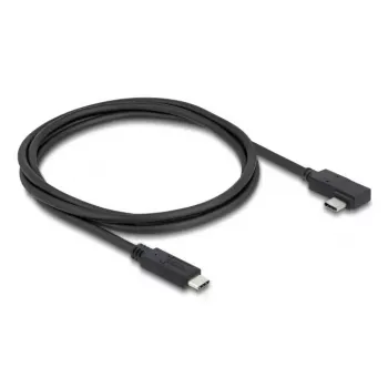 Cabo coaxial DELOCK USB4 Gen 3x2 USB-C para USB-C 40 Gbit/s PD 3.1 240 W em ângulo esquerda/direita 1 m