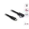 Cabo DELOCK coaxial USB4 Gen 3x2 40 Gbps USB-C para USB-C angular esquerda/direita PD 3.1 240W 2 m
