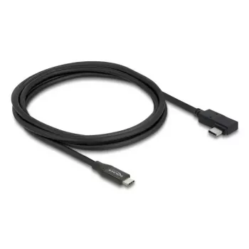 Cabo DELOCK coaxial USB4 Gen 3x2 40 Gbps USB-C para USB-C angular esquerda/direita PD 3.1 240W 2 m