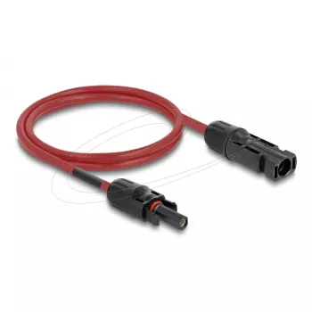 Cabo DELOCK 90973 cabo solar DL4 6 mm² 1 m vermelho/preto conector macho para fêmea 1000 V DC