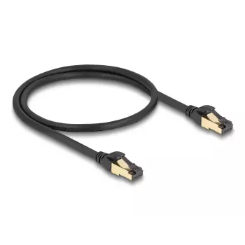 Cabo de rede DeLOCK RJ45 Cat.6A conector macho para macho S/FTP 0,5 m preto