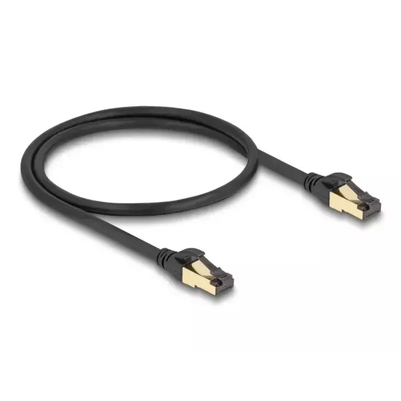 Cabo de rede DeLOCK RJ45 Cat.6A conector macho para macho S/FTP 0,5 m preto