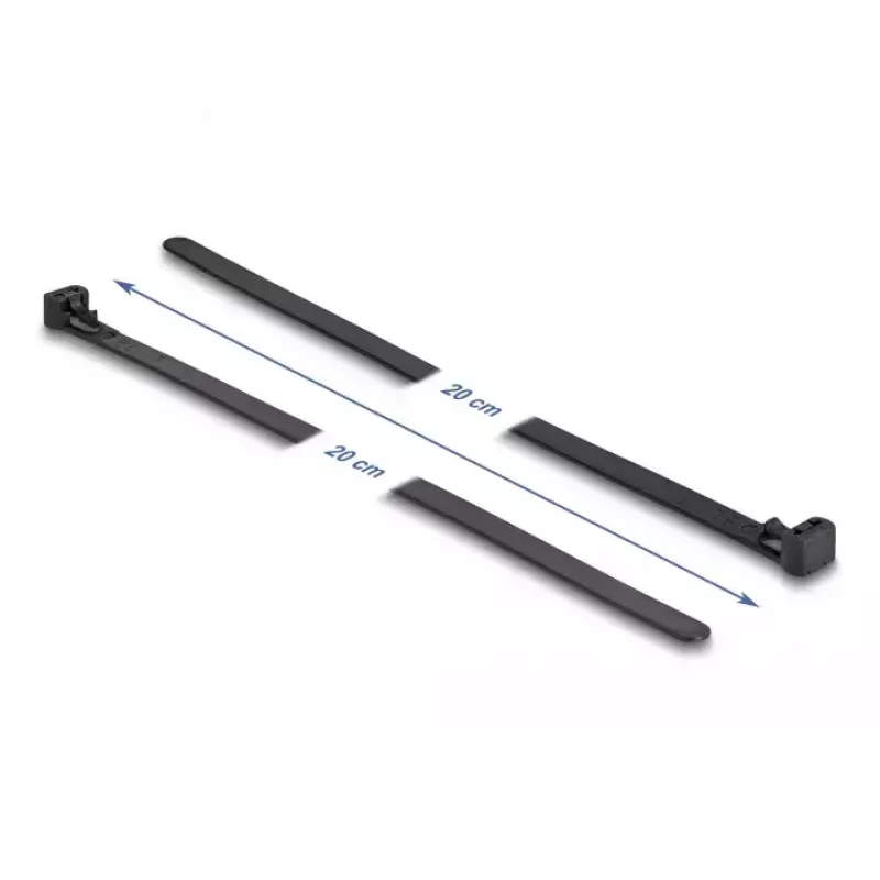 DeLOCK Abraçadeiras reutilizáveis resistentes ao calor, 150 x 7.5 mm, preto, 100 un.