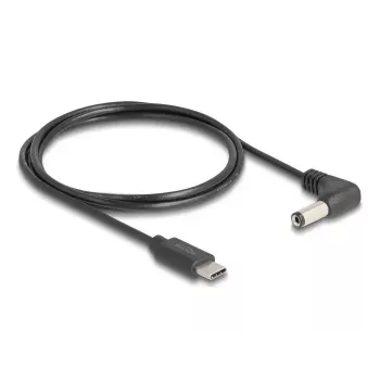 Cabo de alimentação DeLOCK 85398 preto 1,5 m USB C 5,5 x 2,1 mm