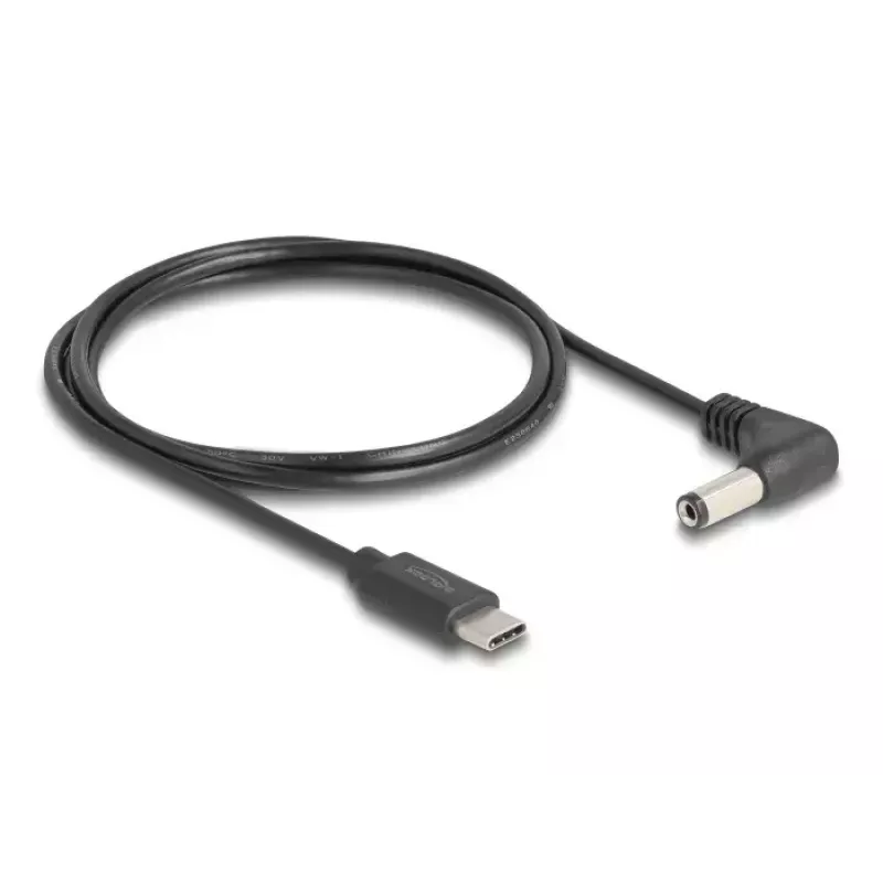 Cabo de alimentação DeLOCK 85398 preto 1,5 m USB C 5,5 x 2,1 mm