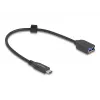 Cabo coaxial USB DeLOCK USB Type-C macho para Type-A fêmea 25 cm 10 Gbit/s