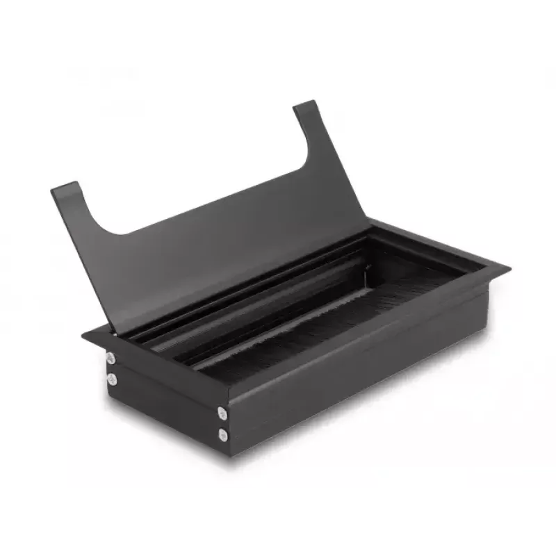 Passa-cabos DELOCK 66856 para secretária, preto, 80×160×28 mm, 1 unid.