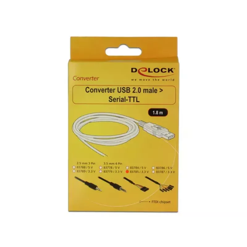 Cabo USB DeLOCK 1,8 m USB2.0-A/TTL 6 pinos preto