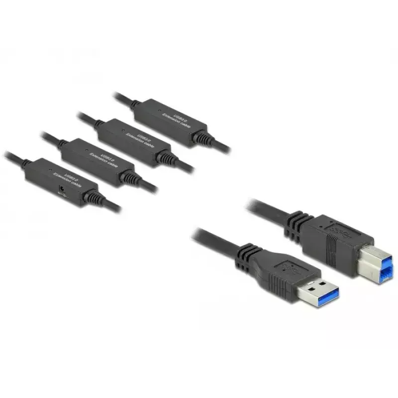 Cabo USB DeLOCK 85382 USB 3.2 Gen 1 20 m USB A USB B preto