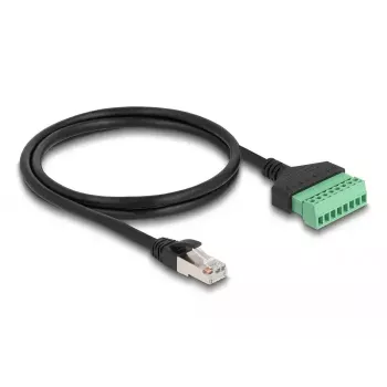 DeLOCK cabo RJ45 Cat.6 ficha para adaptador de barra de terminais 1 m 2 peças