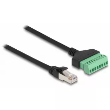 DeLOCK cabo RJ45 Cat.6 ficha para adaptador de barra de terminais 1 m 2 peças