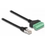 DeLOCK cabo RJ45 Cat.6 ficha para adaptador de barra de terminais 1 m 2 peças