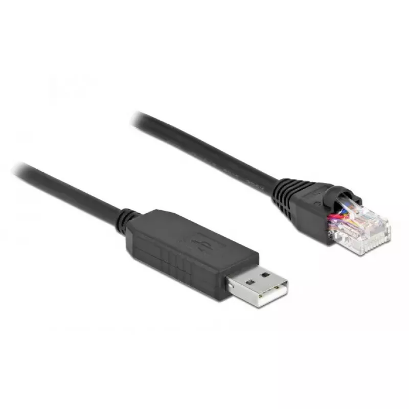 Cabo de ligação série DeLOCK 64160 USB Type-A para RJ45 1 m preto